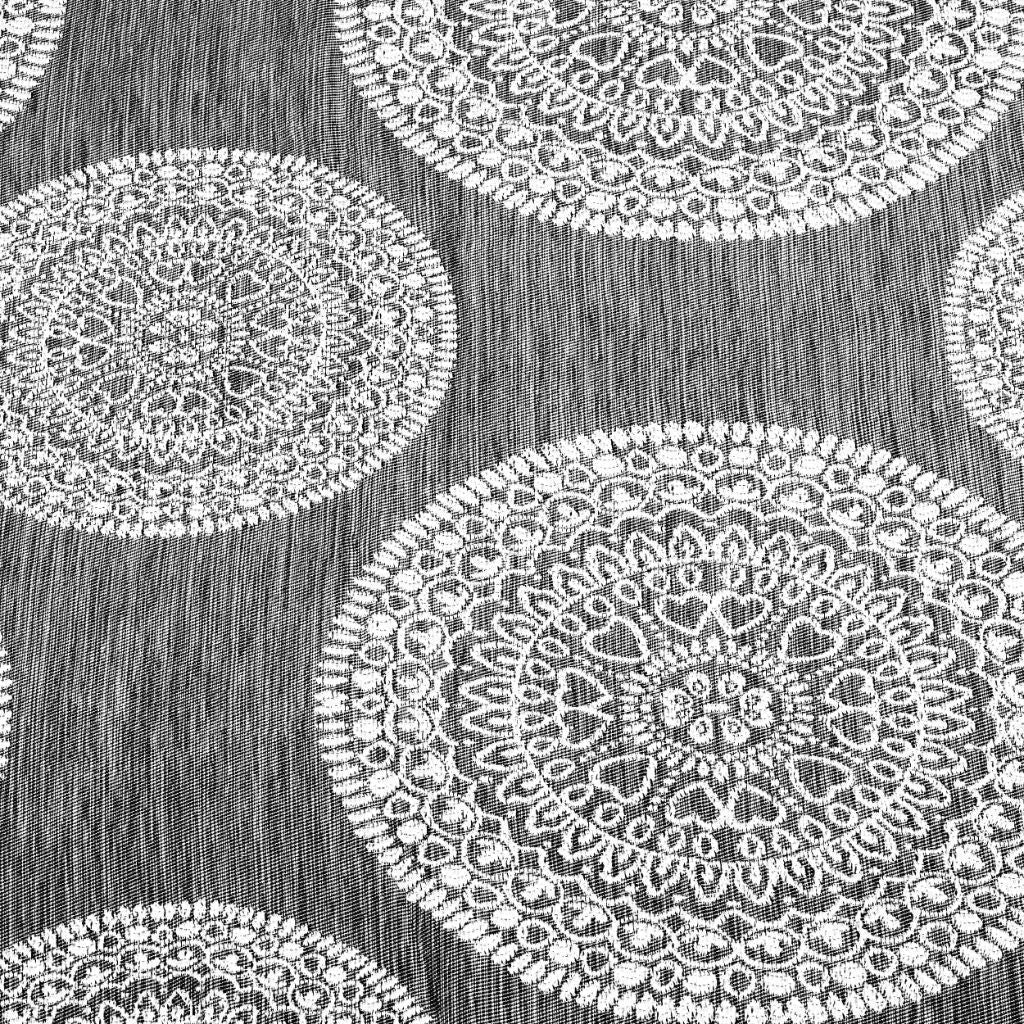 Cordon Jacquard Grommet Floral Medallion Curtain Panel Set - Semi Sheer Curtains by Superior Brand
