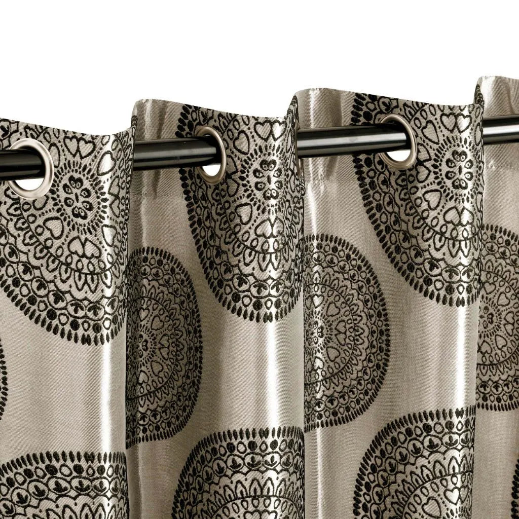 Cordon Jacquard Grommet Floral Medallion Curtain Panel Set - Semi Sheer Curtains by Superior Brand