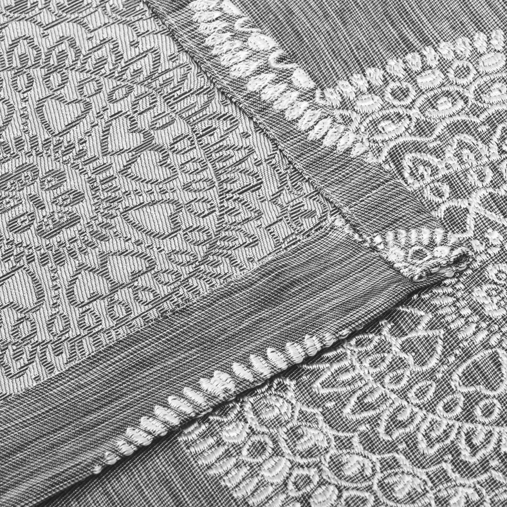 Cordon Jacquard Grommet Floral Medallion Curtain Panel Set - Semi Sheer Curtains by Superior Brand