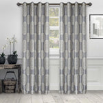 Cordon Jacquard Grommet Floral Medallion Curtain Panel Set - Semi Sheer Curtains by Superior Brand