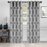 Cordon Jacquard Grommet Floral Medallion Curtain Panel Set - Semi Sheer Curtains by Superior Brand