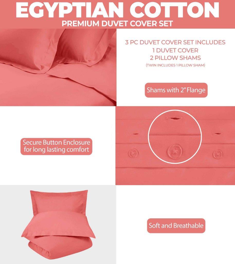 Egyptian Cotton 300 Thread Count Solid Luxury Duvet Cover Set - Egyptian Cotton Duvet Cover Set by Superior