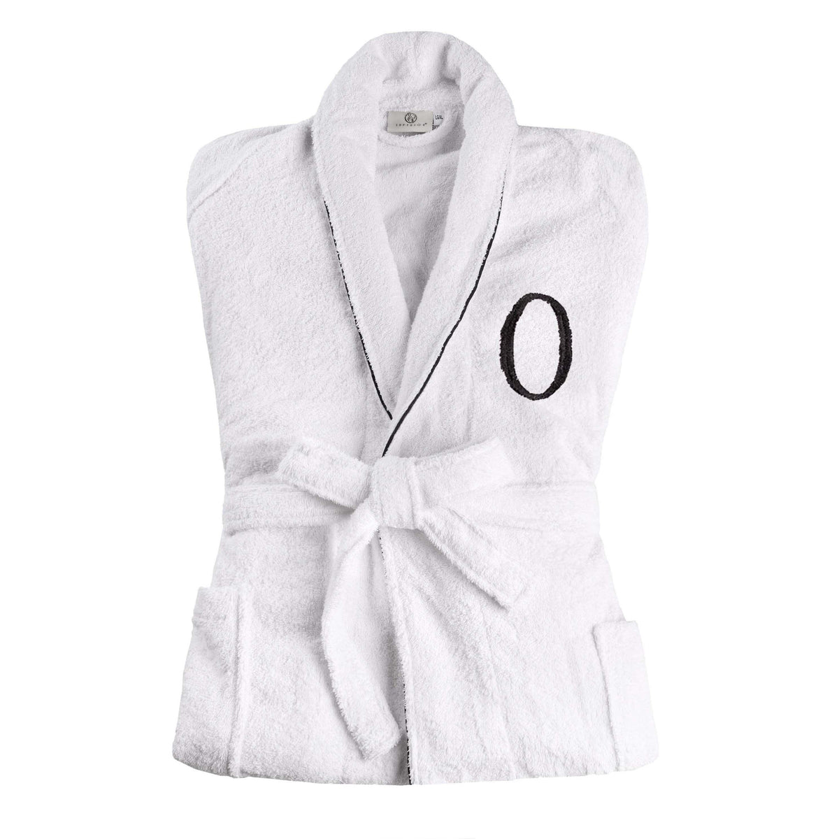 Cotton Adult Unisex Embroidered Fluffy Bathrobe White