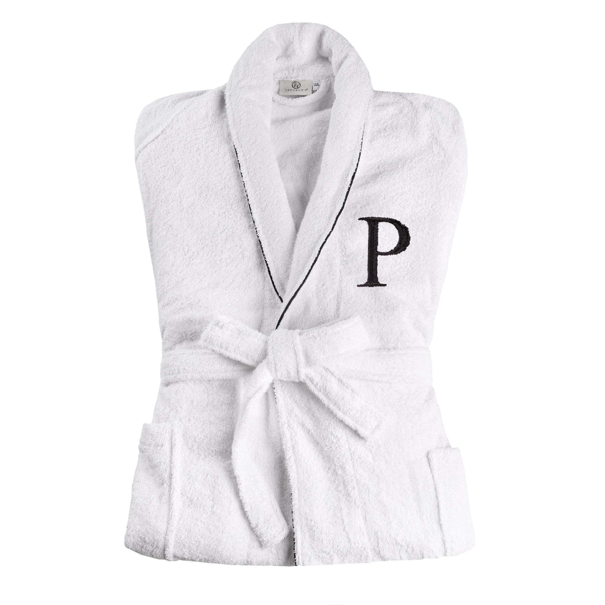 Cotton Adult Unisex Embroidered Fluffy Bathrobe White