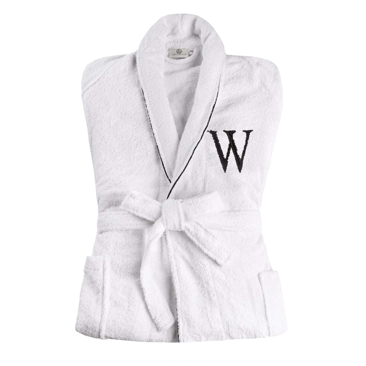 Cotton Adult Unisex Embroidered Fluffy Bathrobe White