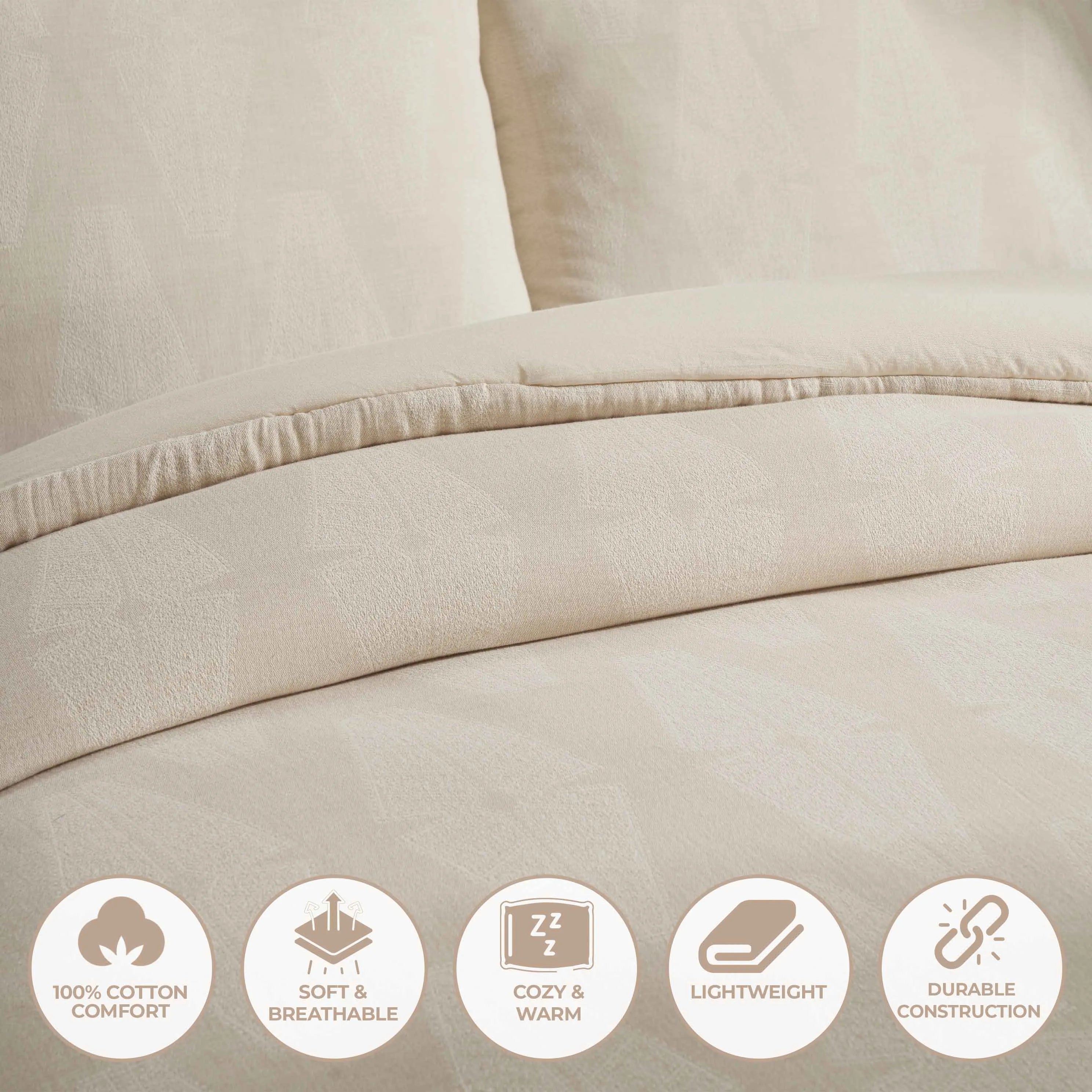 Manali Cotton All Season Bedding Diamond Lattice Woven Comforter Set - Comforter Set by Superior