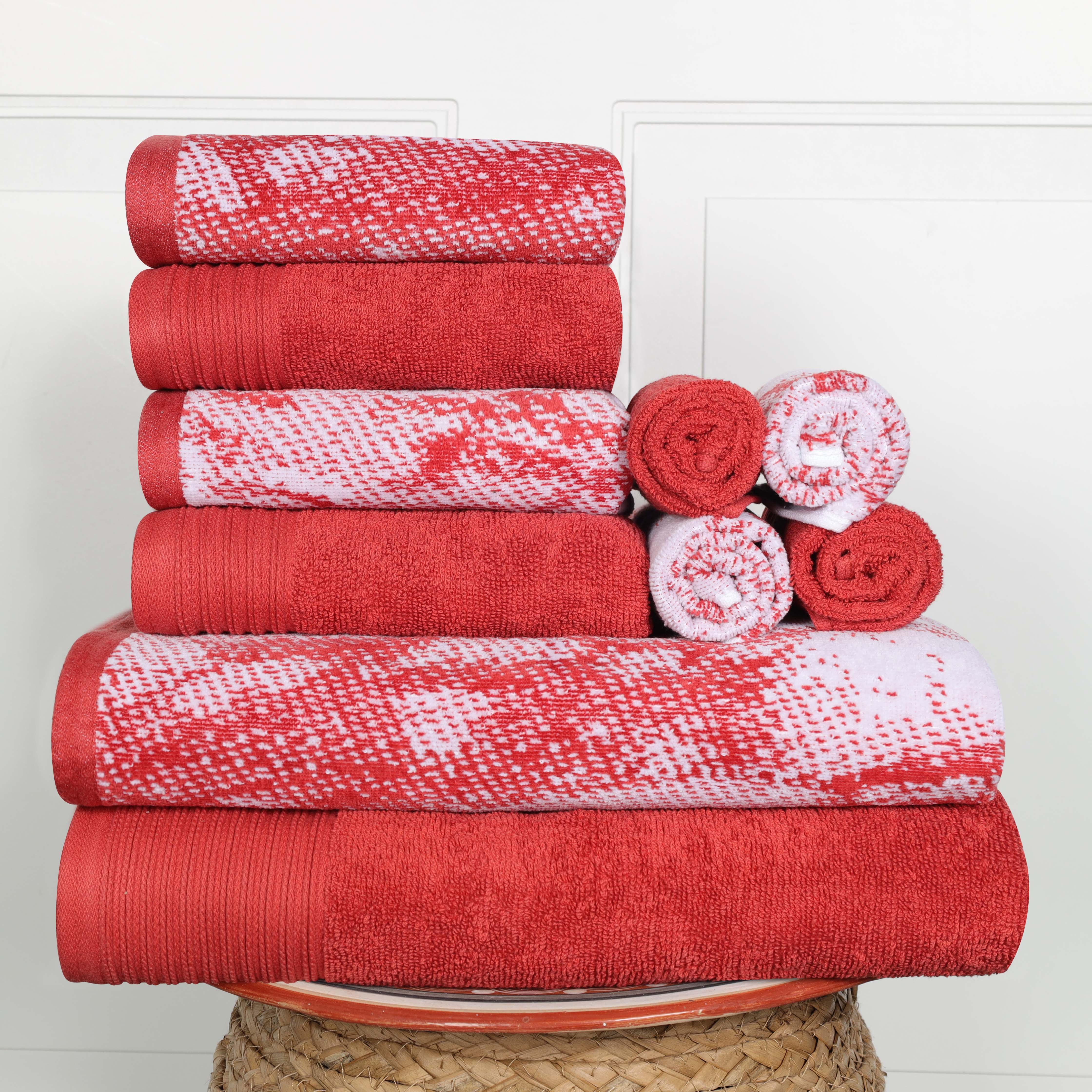 Cotton Marble and Solid Quick Dry 10 Piece Assorted Bathroom Towel Set - Towel Set by Superior