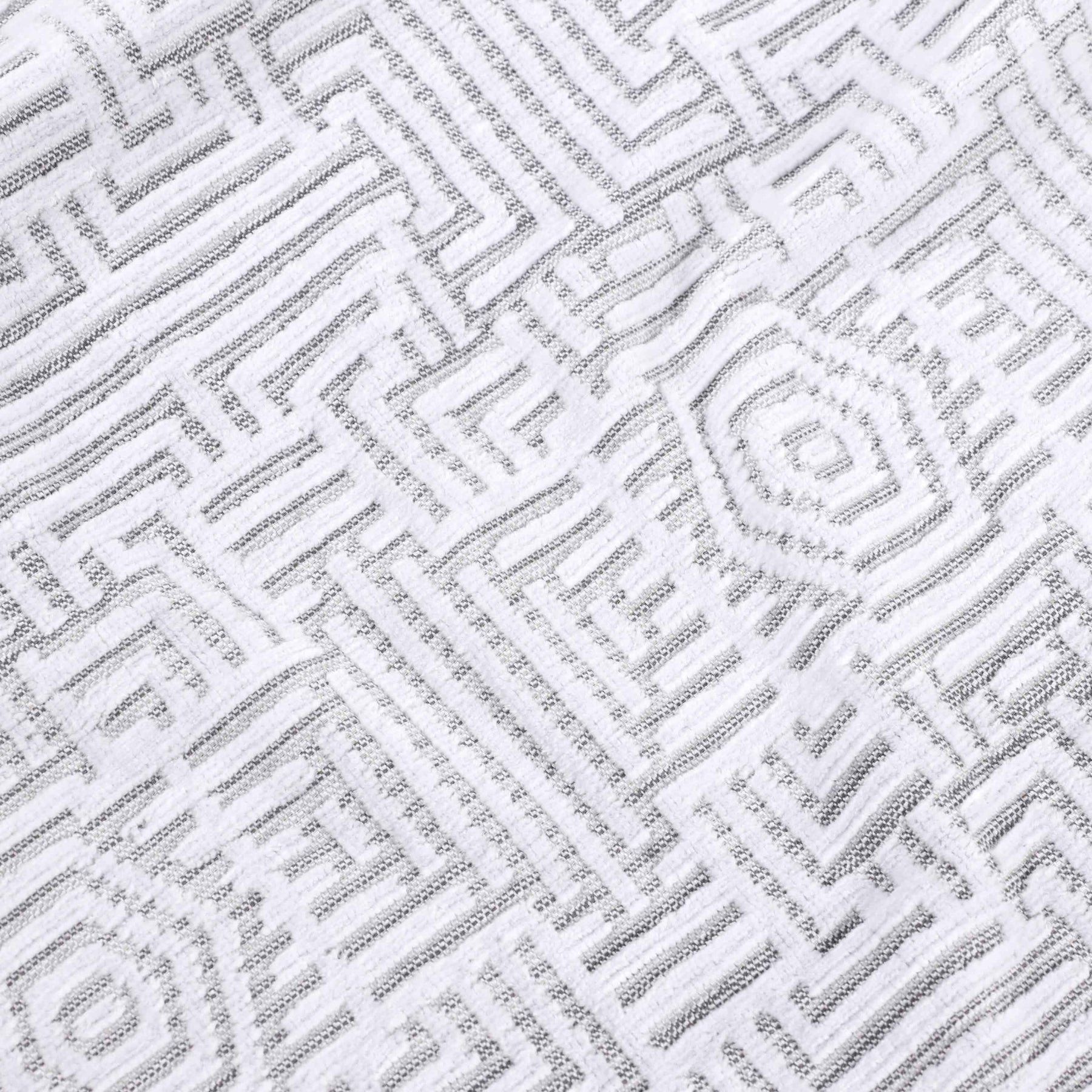 Cotton Modern Geometric Jacquard Plush Absorbent 6 Piece Towel Set - Platinum