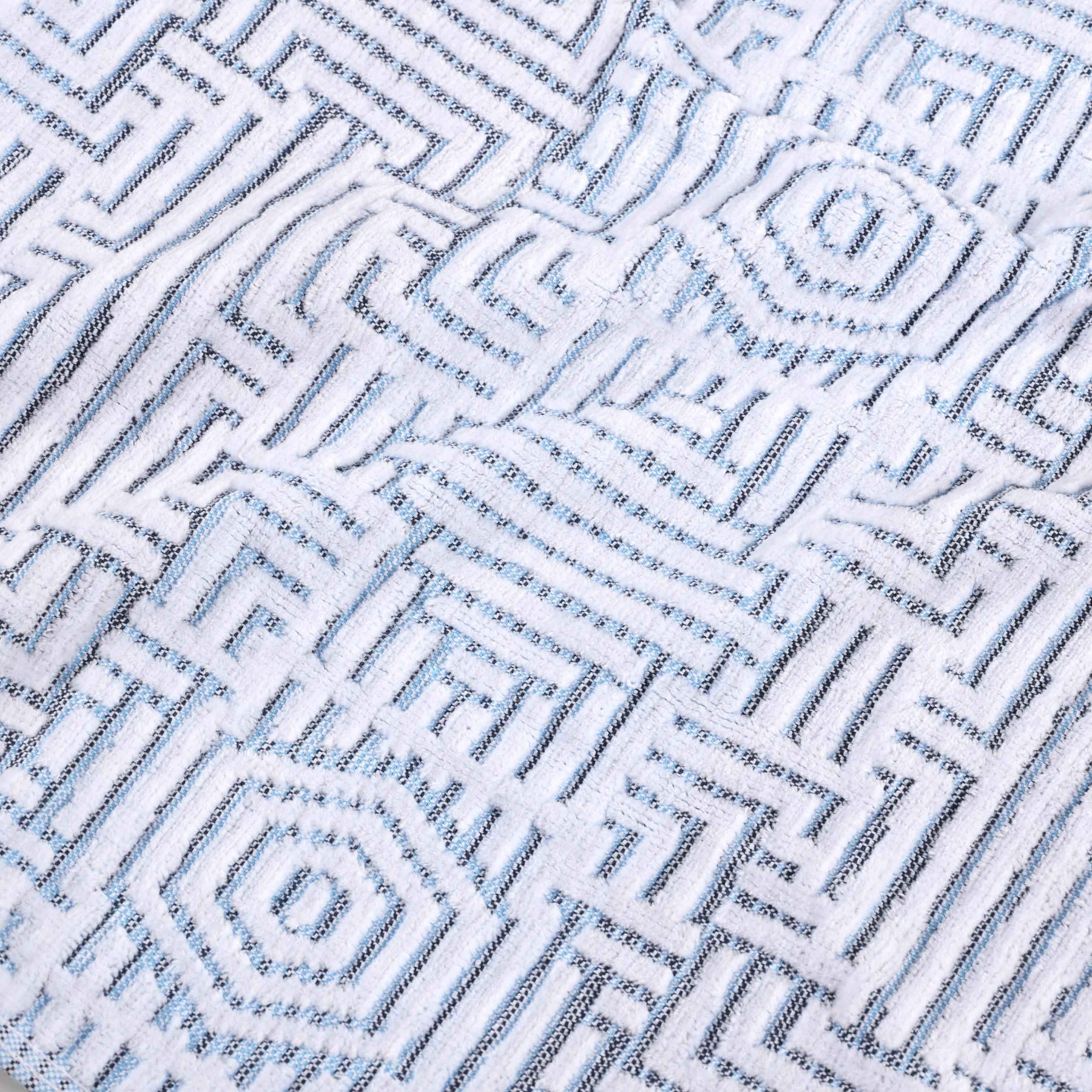 Cotton Modern Geometric Jacquard Plush Absorbent 8 Piece Towel Set - Blue