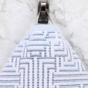 Cotton Modern Geometric Jacquard Plush Bath Sheet Set of 2 - Blue