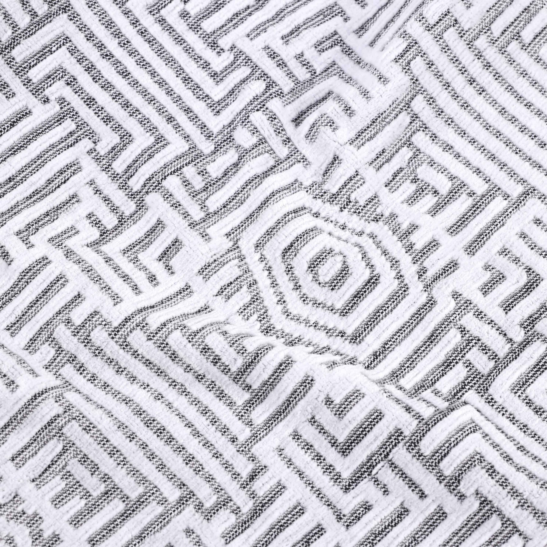 Cotton Modern Geometric Jacquard Plush Face Towel Washcloth Set of 12 - Charcoal