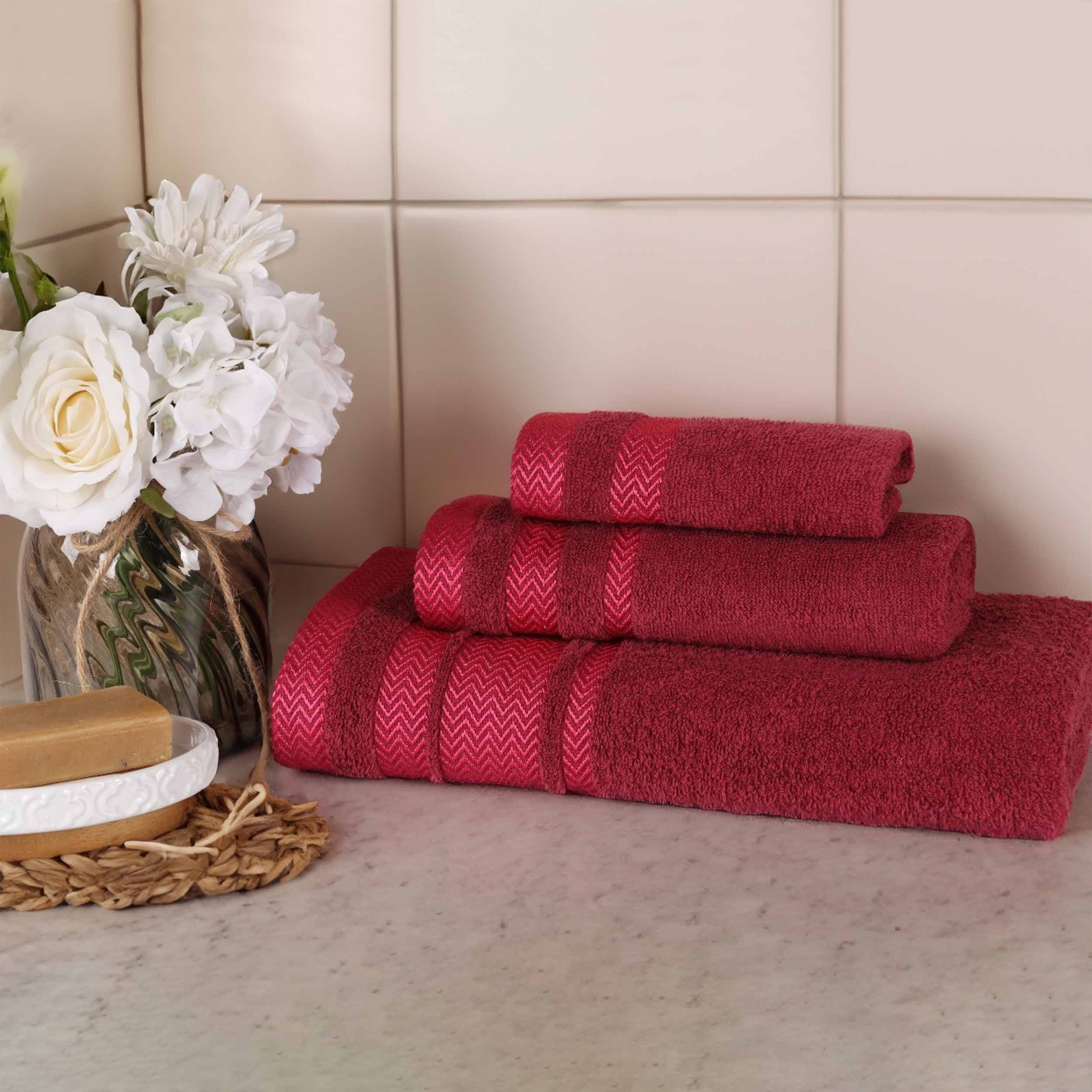 Hays Cotton Medium Weight 3 Piece Assorted Bathroom Towel Set - Towel Set by Superior Brand