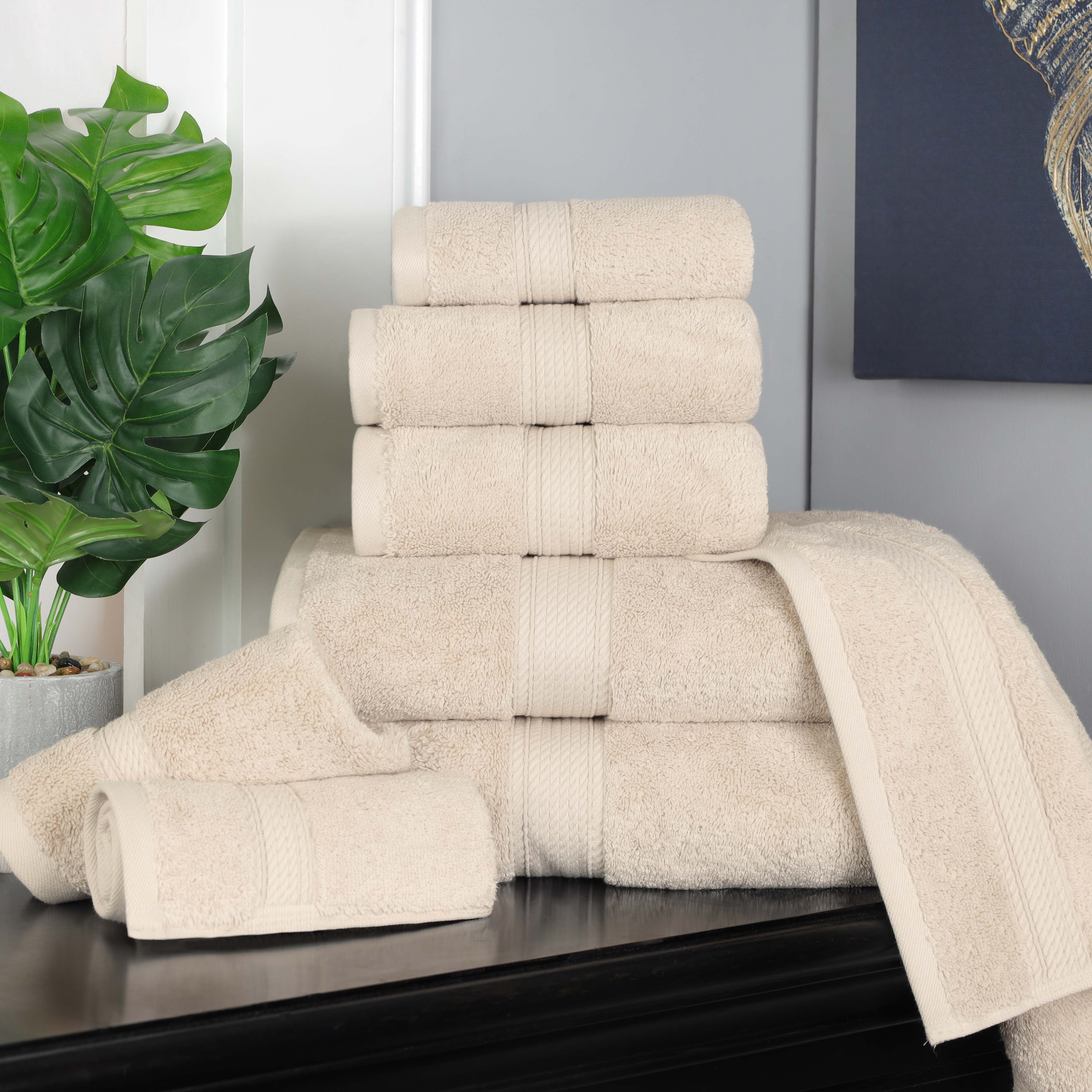 Madison Egyptian Cotton Plush Heavyweight 8 Piece Towel Set - Egyptian Cotton Towel Set by Superior Brand