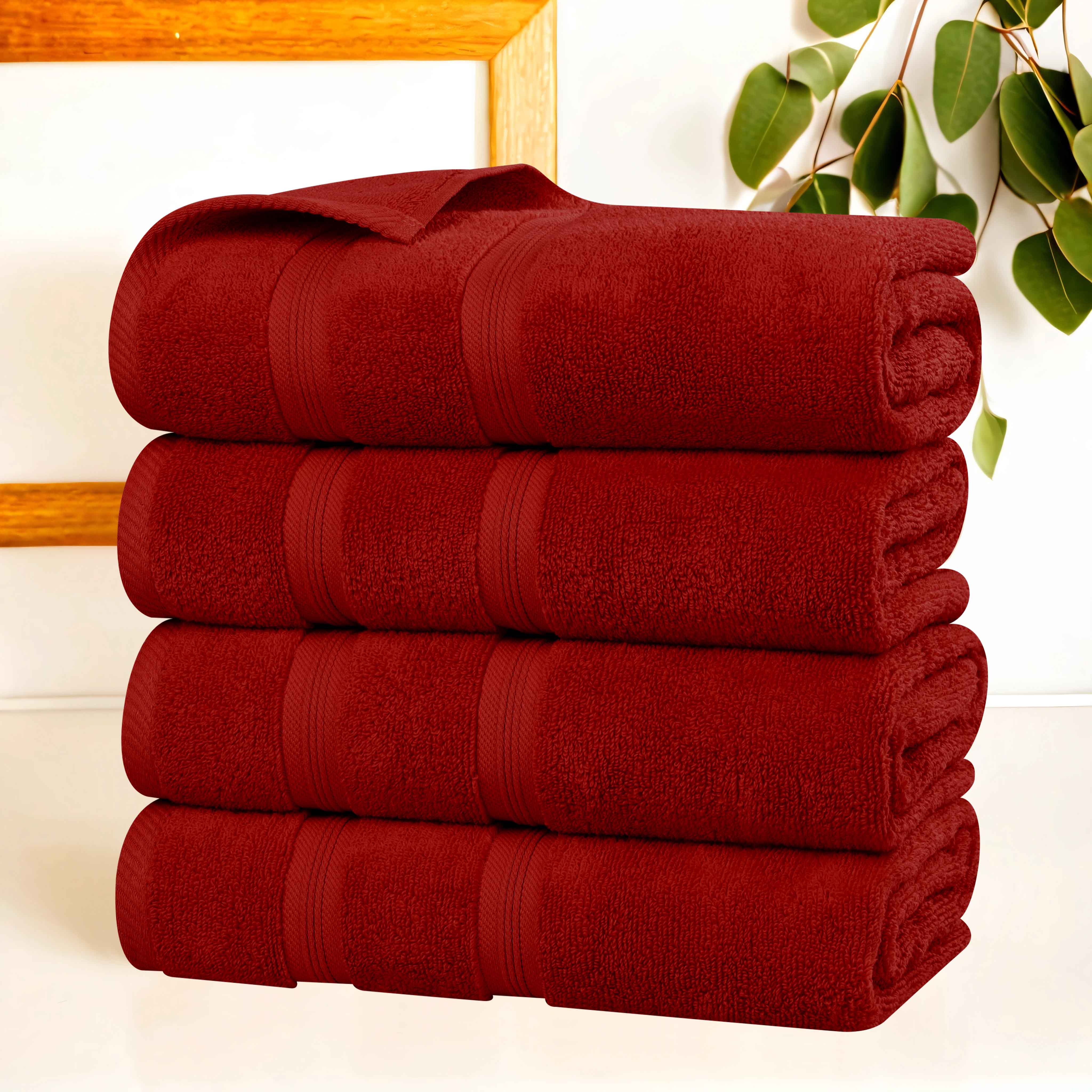 Zero Twist Cotton Medium Weight Bath Towel Set of 4 - Bath Towel by Superior Brand