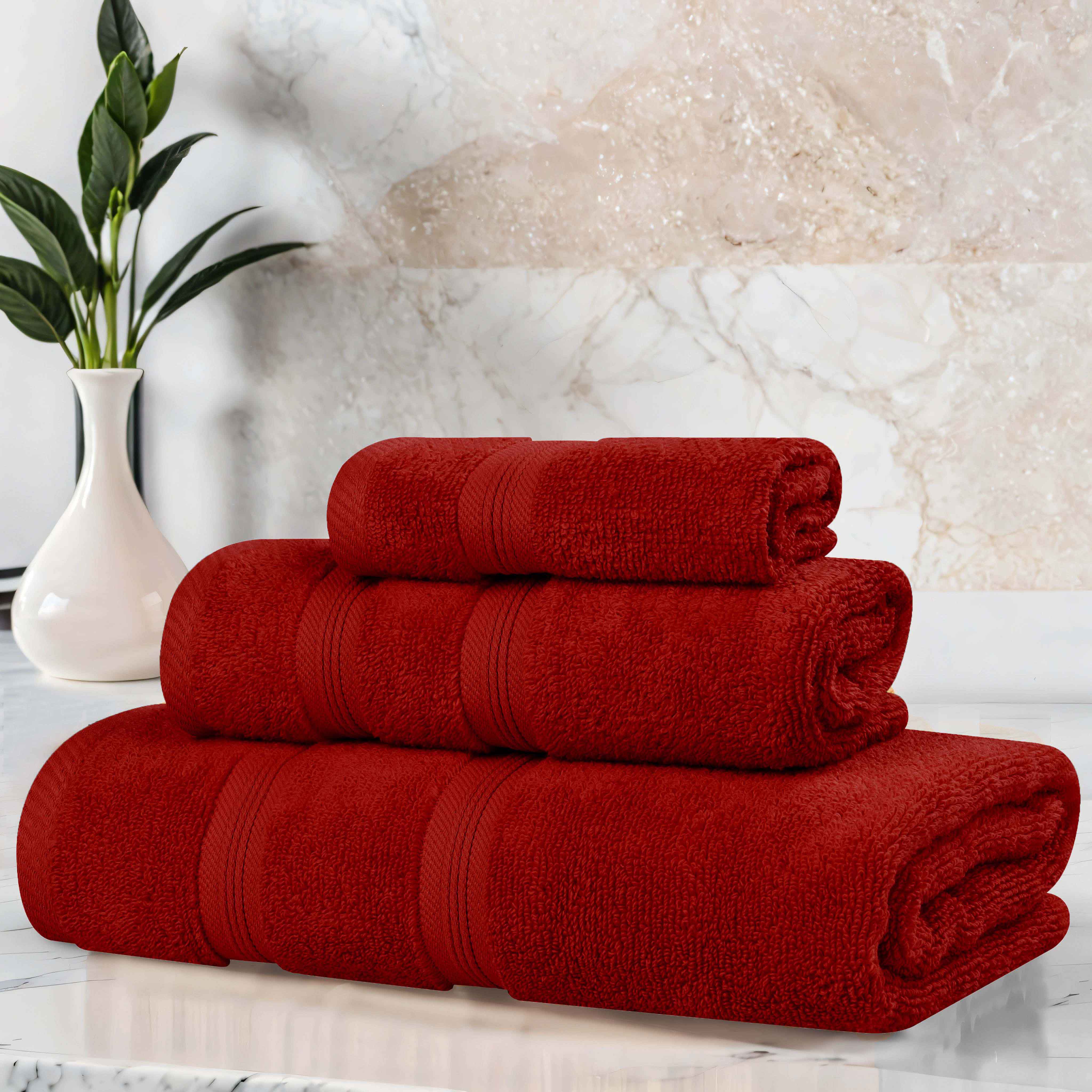 Smart Dry Zero Twist Cotton Medium Weight 3 Piece Assorted Towel Set - Towel Set by Superior Brand