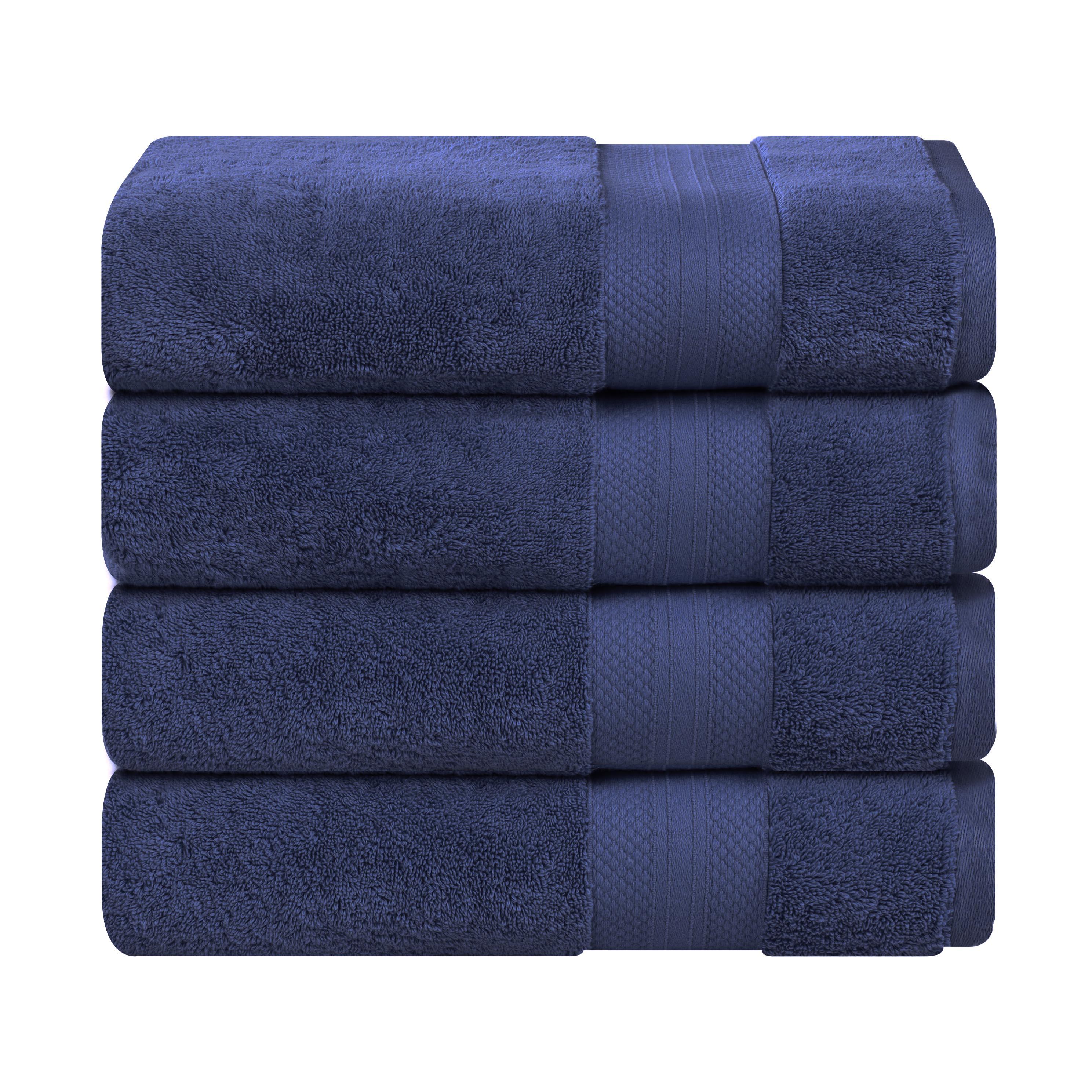 Aria Turkish Cotton Solid Heavyweight Plush Bath Towel Set of 4 - Bath Towel by Superior Brand