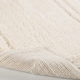 Solid Bordered Cotton Washable Non-Slip Bath Rugs or Runner