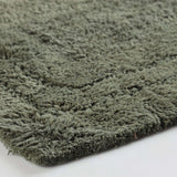 Solid Bordered Cotton Washable Non-Slip Bath Rugs or Runner