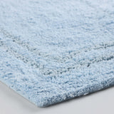 Solid Bordered Cotton Washable Non-Slip Bath Rugs or Runner