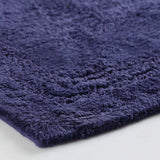 Solid Bordered Cotton Washable Non-Slip Bath Rugs or Runner