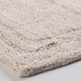 Solid Bordered Cotton Washable Non-Slip Bath Rugs or Runner