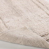 Solid Bordered Cotton Washable Non-Slip Bath Rugs or Runner