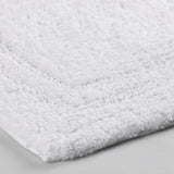 Solid Bordered Cotton Washable Non-Slip Bath Rugs or Runner