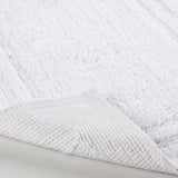 Solid Bordered Cotton Washable Non-Slip Bath Rugs or Runner