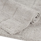 Checkered Cotton Washable Non-Slip Bath Rugs or Runner