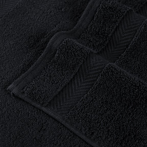 Zero Twist Cotton Solid Ultra-Soft Absorbent Hand Towel - Black
