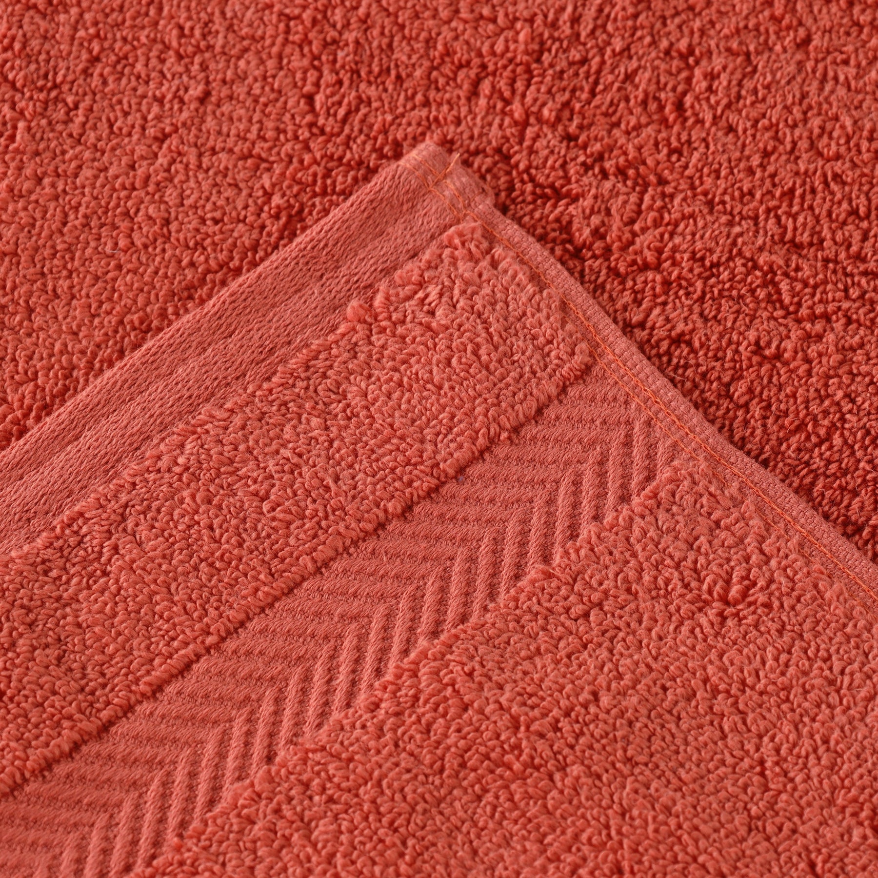 Zero Twist Cotton Ultra-Soft Absorbent Face Towel Washcloth - Brick Red
