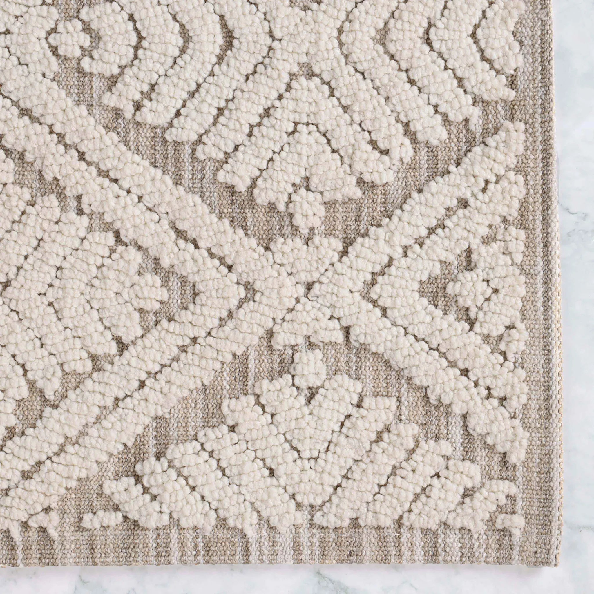 Ceton Diamond Trellis Textured Machine Washable Bath Rugs, Set of 2 - Bath Rugs by Superior Brand