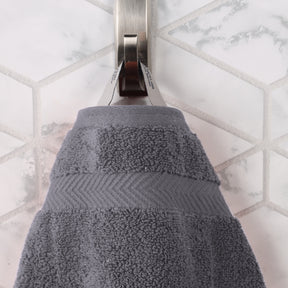 Zero Twist Cotton Solid Ultra-Soft Absorbent Hand Towel - Grey