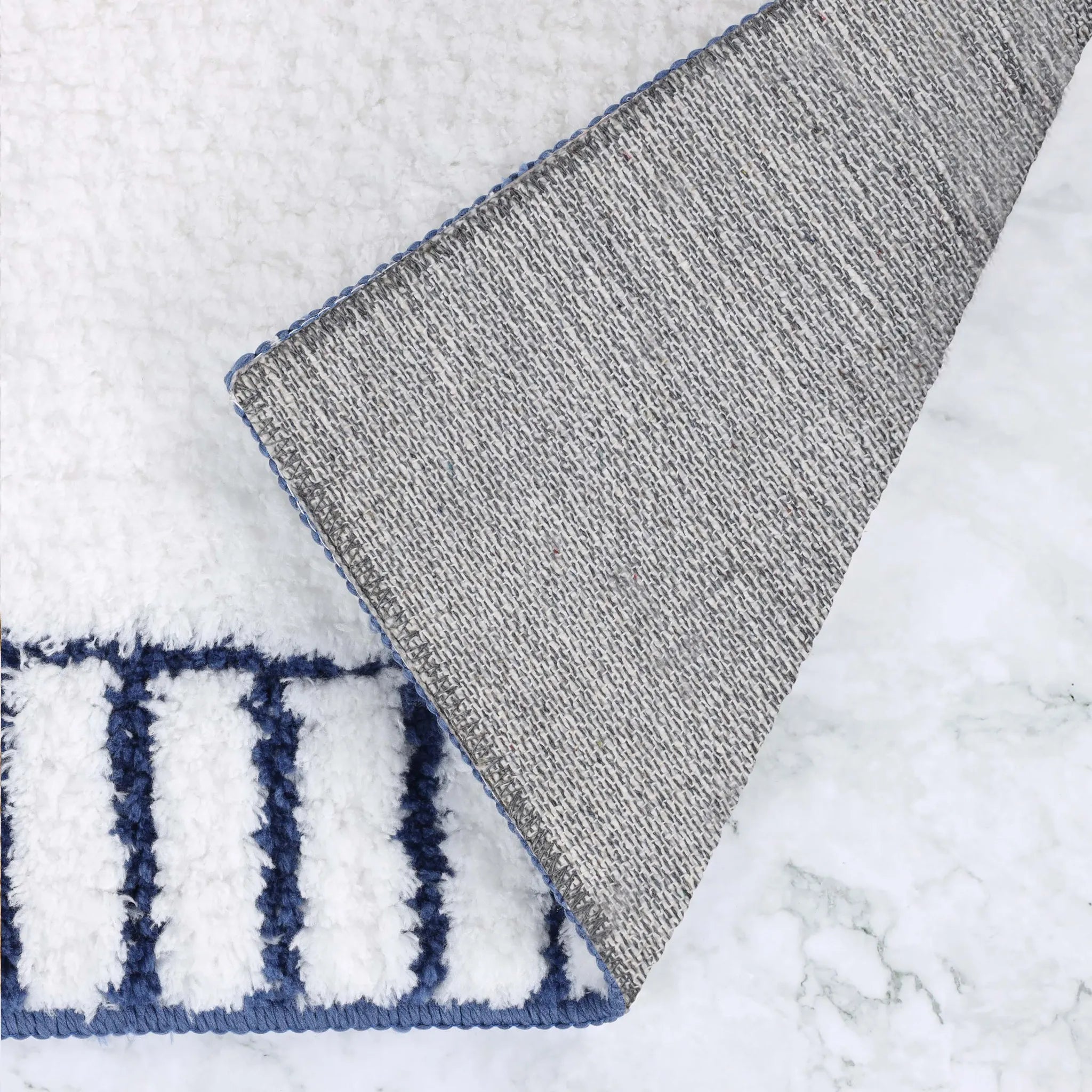 Inaya Modern Striped Tufted Shag Machine Washable Bath Rugs, Set of 2 - Bath Rugs by Superior Brand