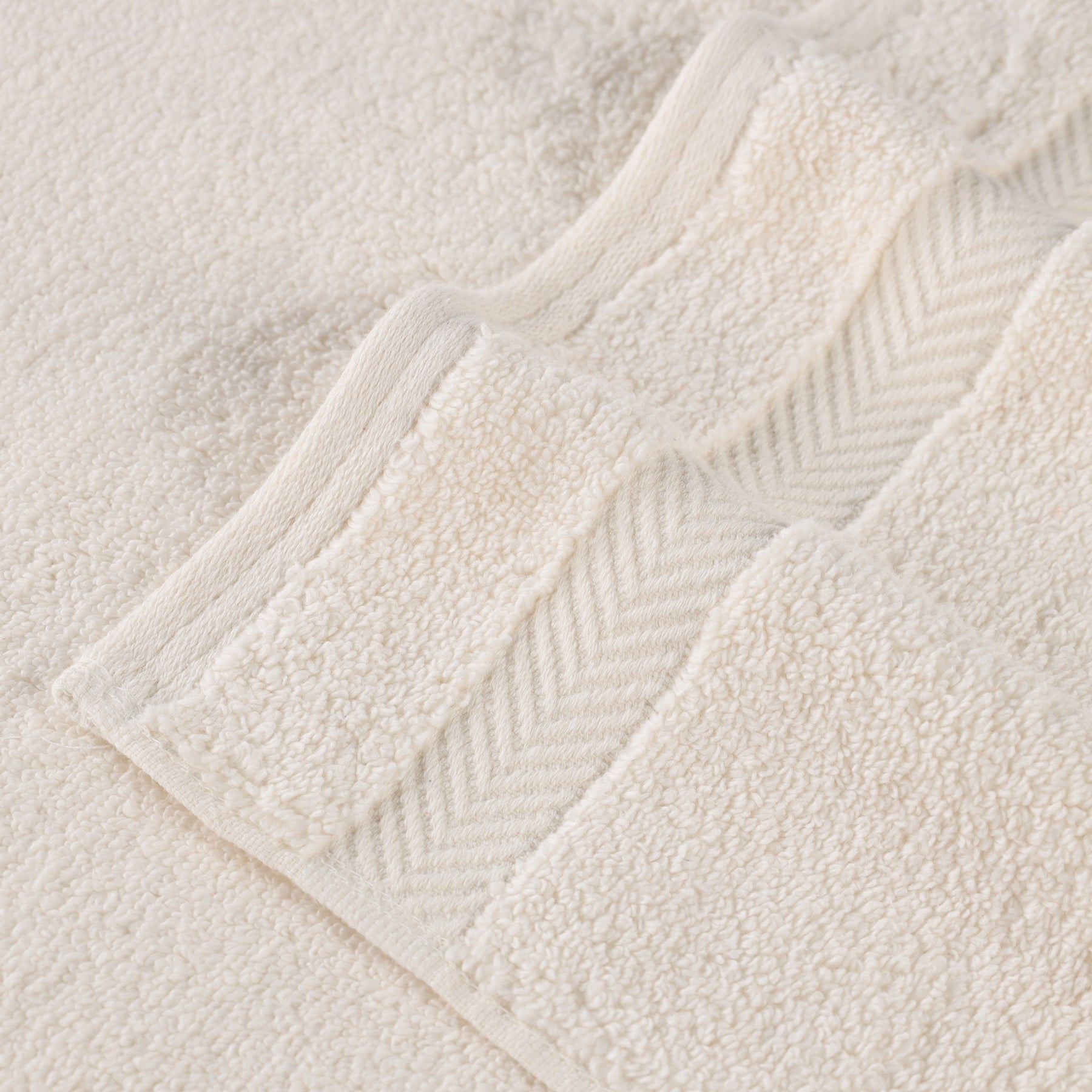 Zero Twist Cotton Ultra-Soft Absorbent Face Towel Washcloth - Ivory