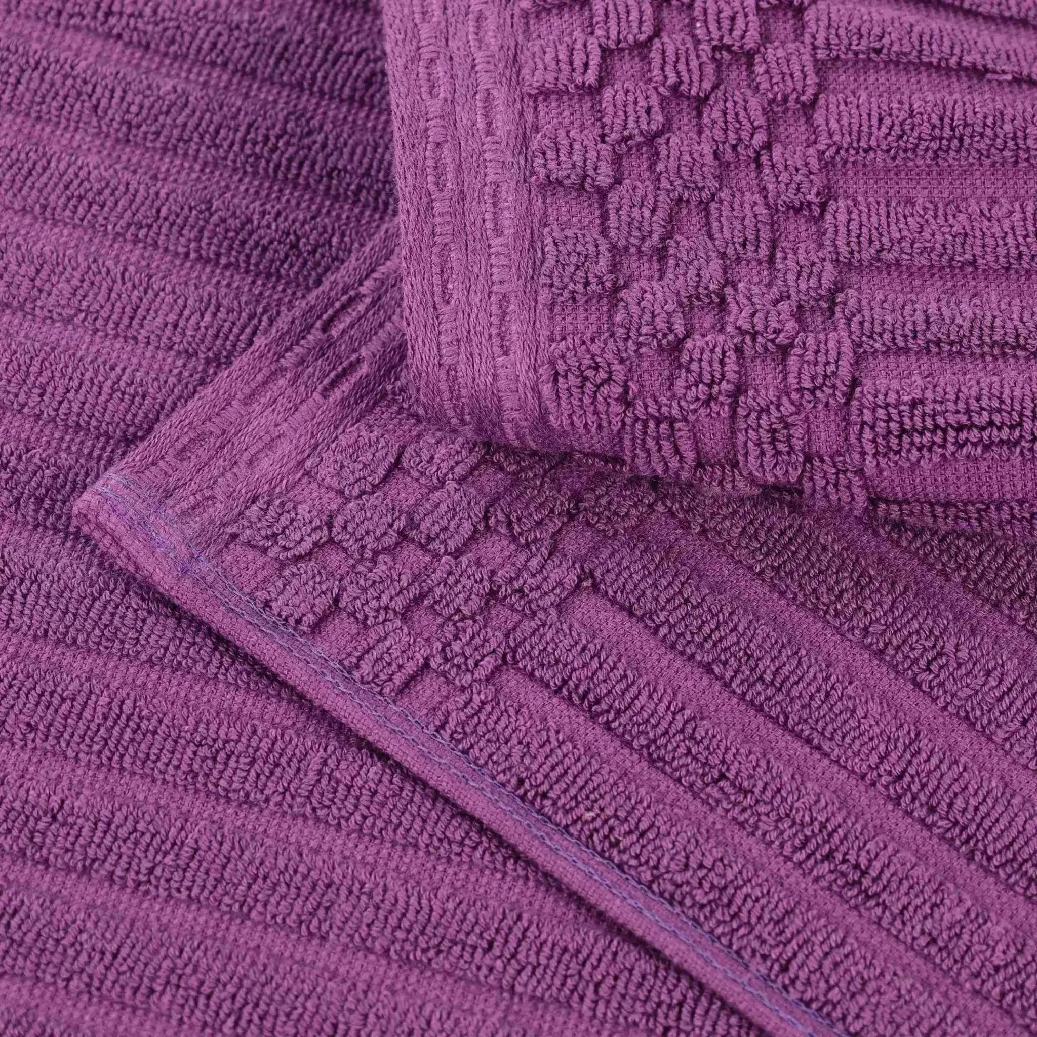 Soho Ribbed Cotton Absorbent Bath Towel Set of 4 - Bath Towel by Superior Brand