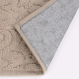 Venere Floral Scroll Textured Machine Washable Bath Rugs, Set of 2