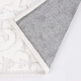 Venere Floral Scroll Textured Machine Washable Bath Rugs, Set of 2