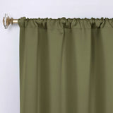 Solid Room Darkening Rod Pocket Blackout Curtain Panels, Set of 2
