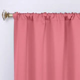Solid Room Darkening Rod Pocket Blackout Curtain Panels, Set of 2