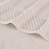 Lodi Cotton 3-Piece Towel Set – Absorbent Mid-Weight Solid Bathroom Towels with Textured Border