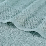 Lodi Cotton 3-Piece Towel Set – Absorbent Mid-Weight Solid Bathroom Towels with Textured Border