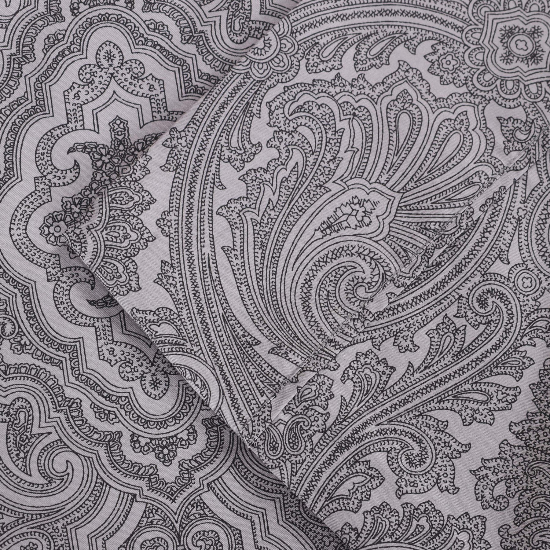 Italian Paisley 600 Thread Count Cotton Blend Deep Pocket Sheet Set - DarkGray