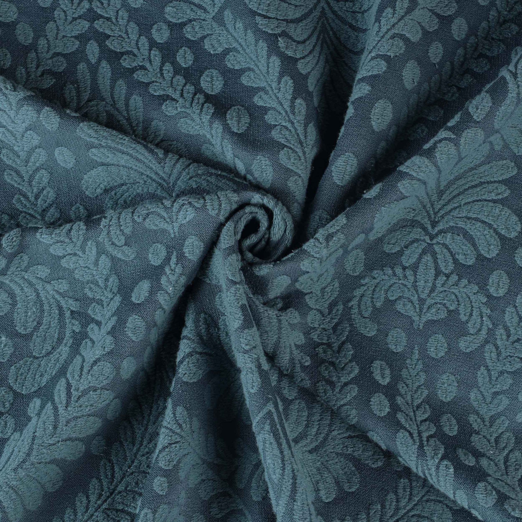 Aspen Cotton Blend Jacquard Floral Scalloped Edge Bedspread Set - DeepSea