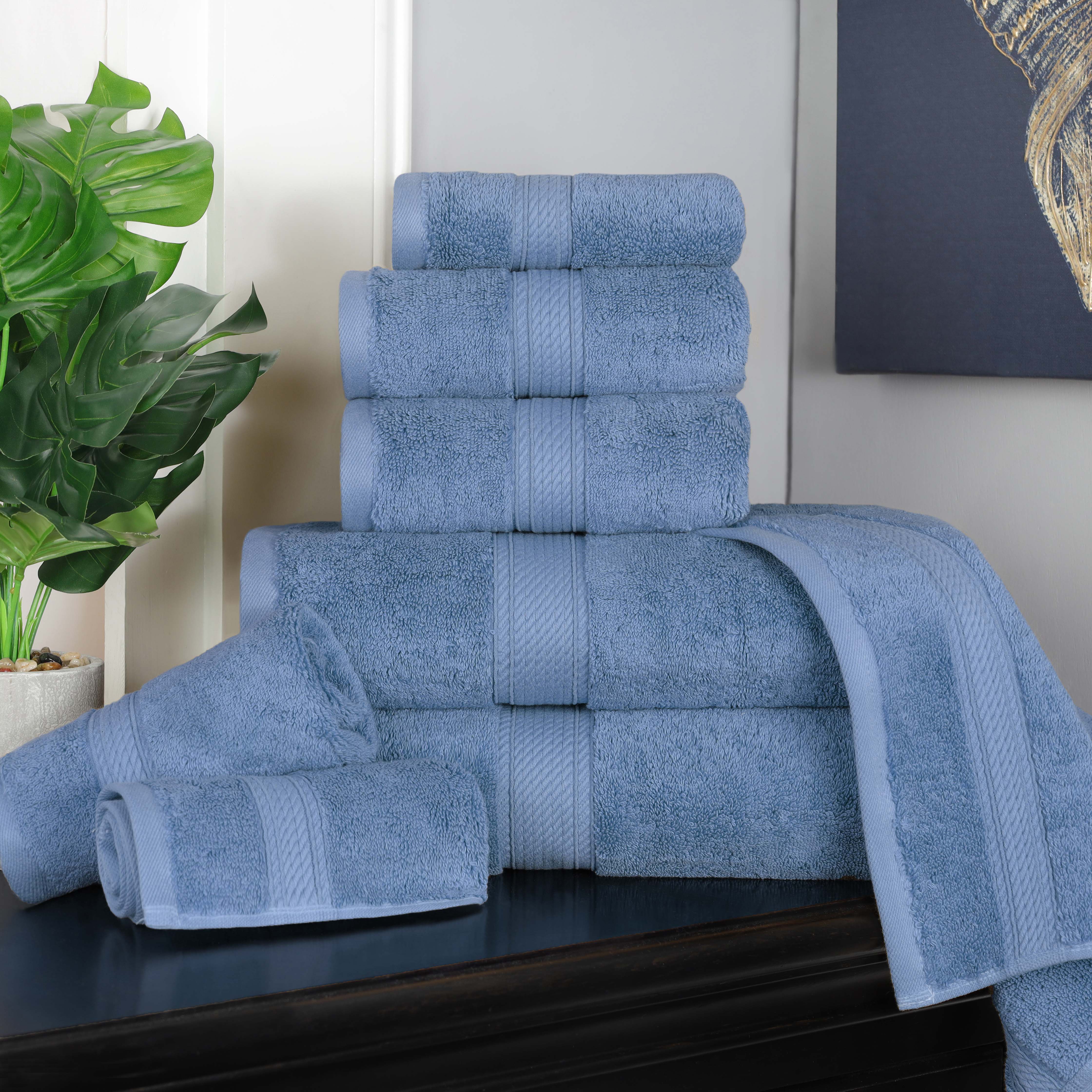 Madison Egyptian Cotton Plush Heavyweight 8 Piece Towel Set - Egyptian Cotton Towel Set by Superior Brand
