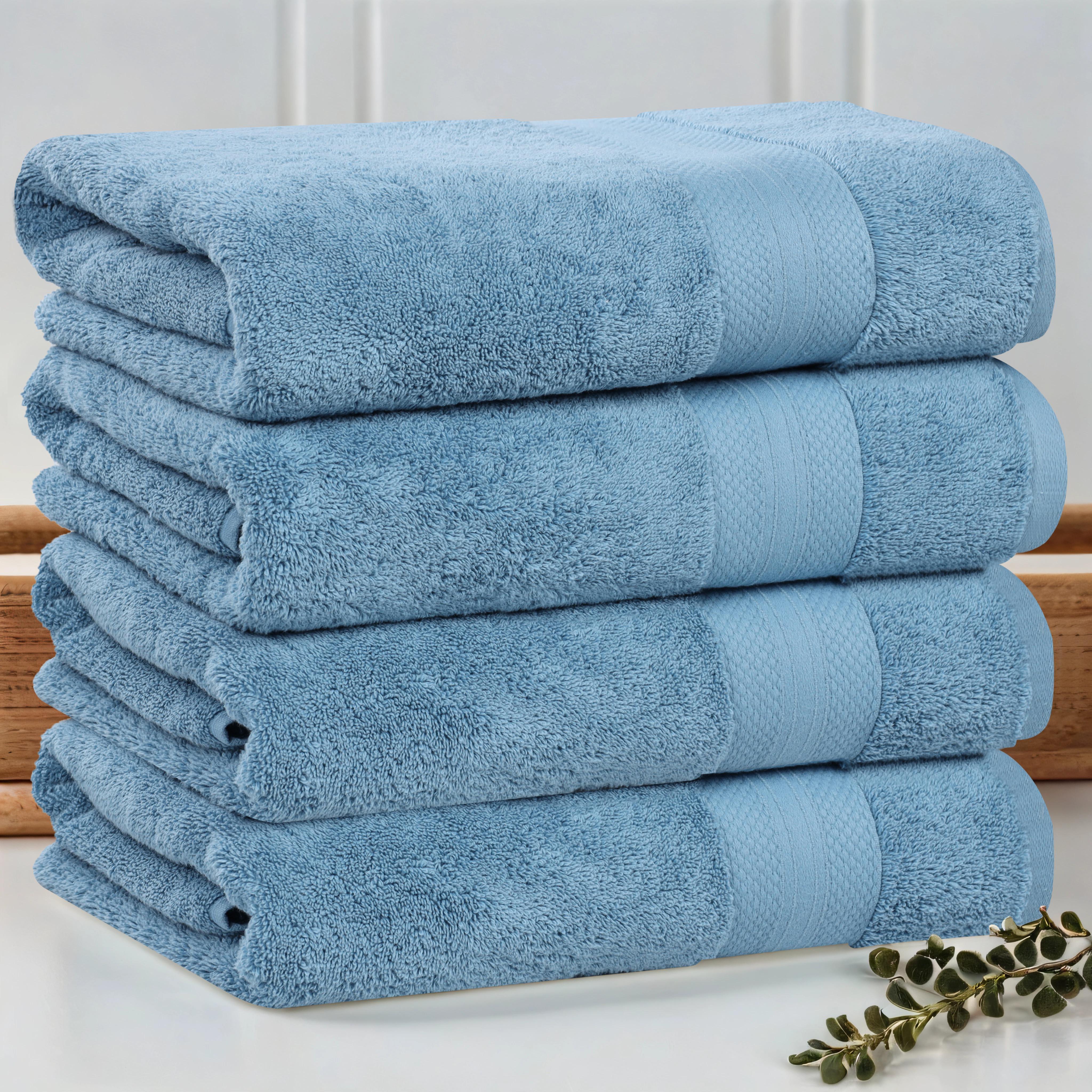 Aria Turkish Cotton Solid Heavyweight Plush Bath Towel Set of 4 - Bath Towel by Superior Brand