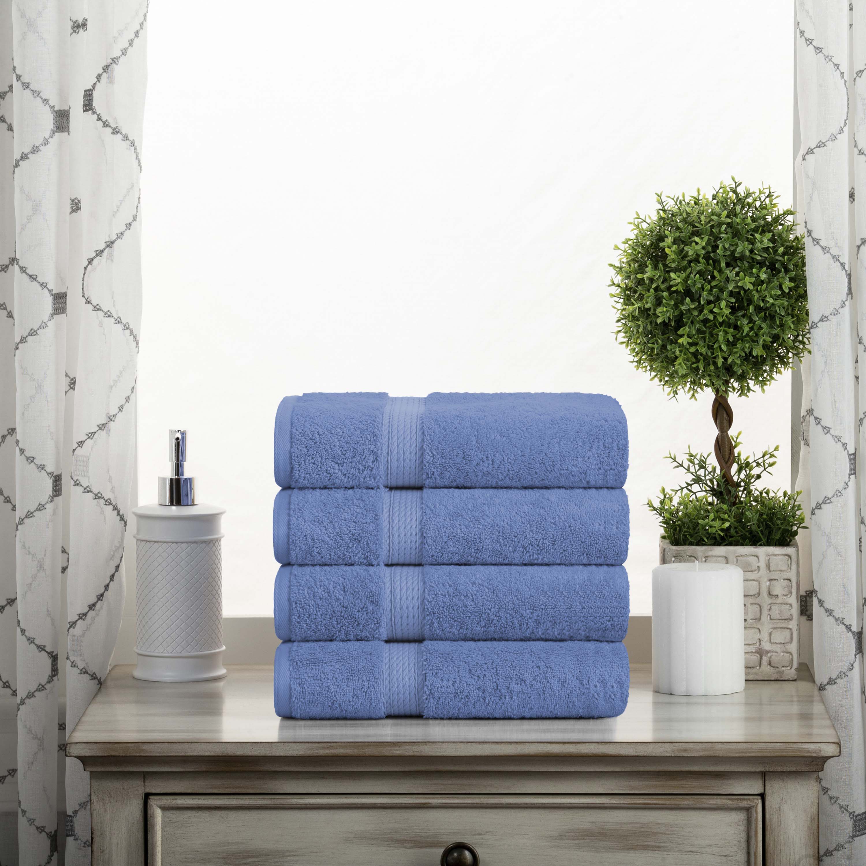 Madison Egyptian Cotton Plush Thick Absorbent Hand Towel Set of 4 - Egyptian Cotton Hand Towel by Superior Brand
