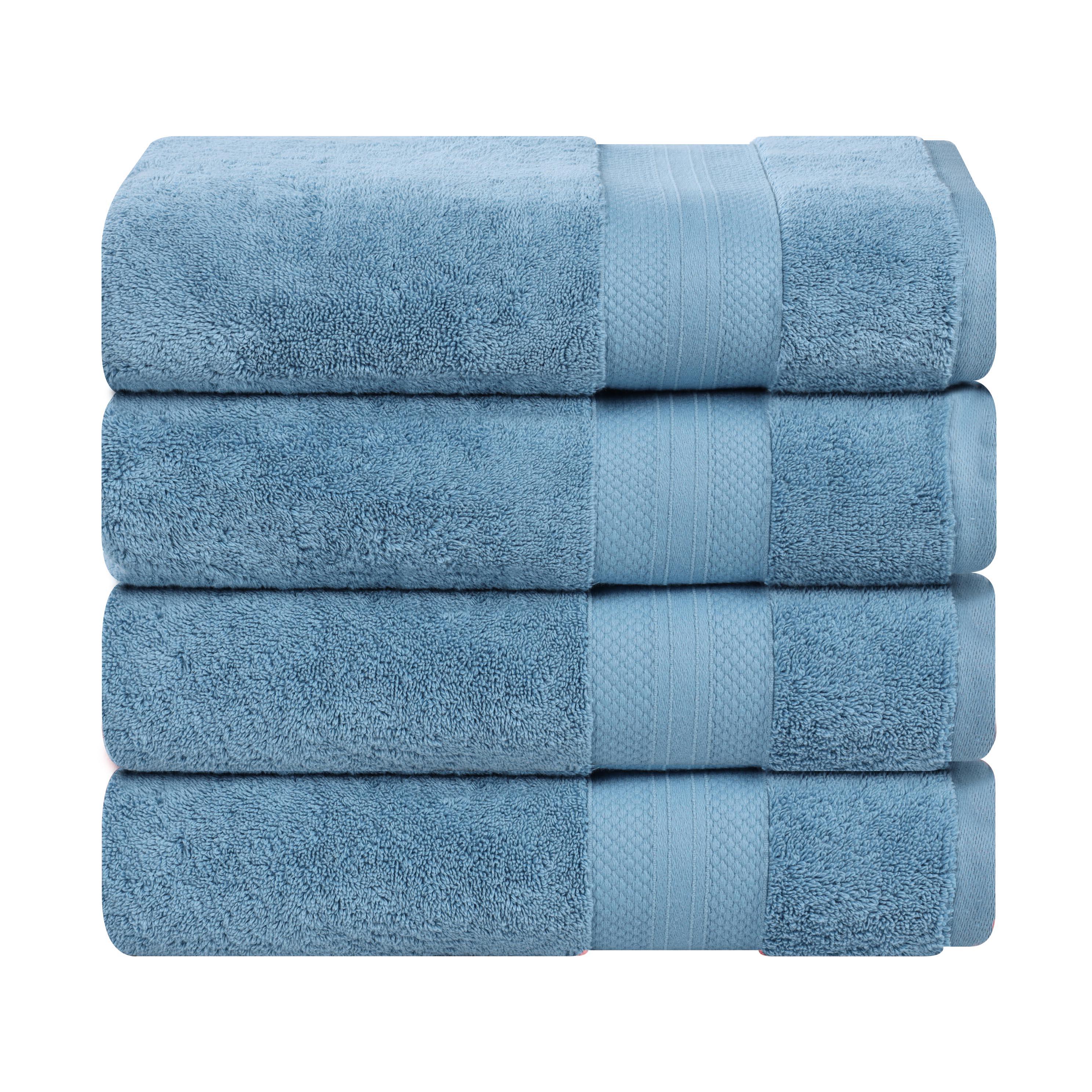 Aria Turkish Cotton Solid Heavyweight Plush Bath Towel Set of 4 - Bath Towel by Superior Brand