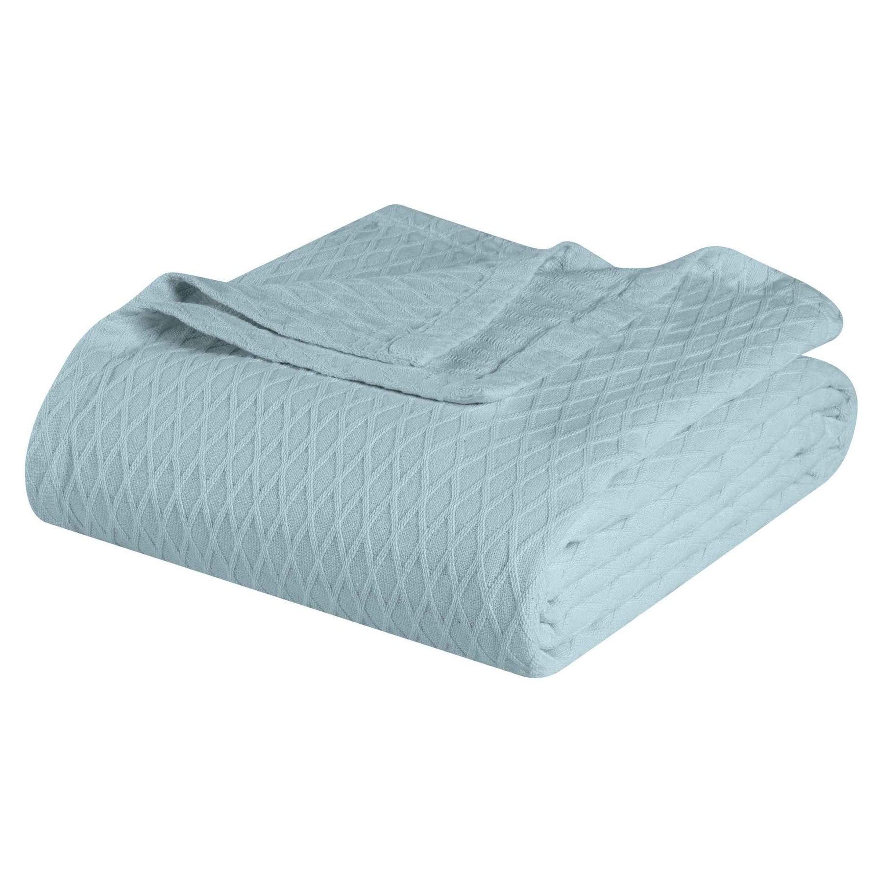 Diamond All-Season Cotton Blanket - Aqua