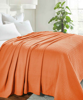 Diamond All-Season Cotton Blanket - Orange